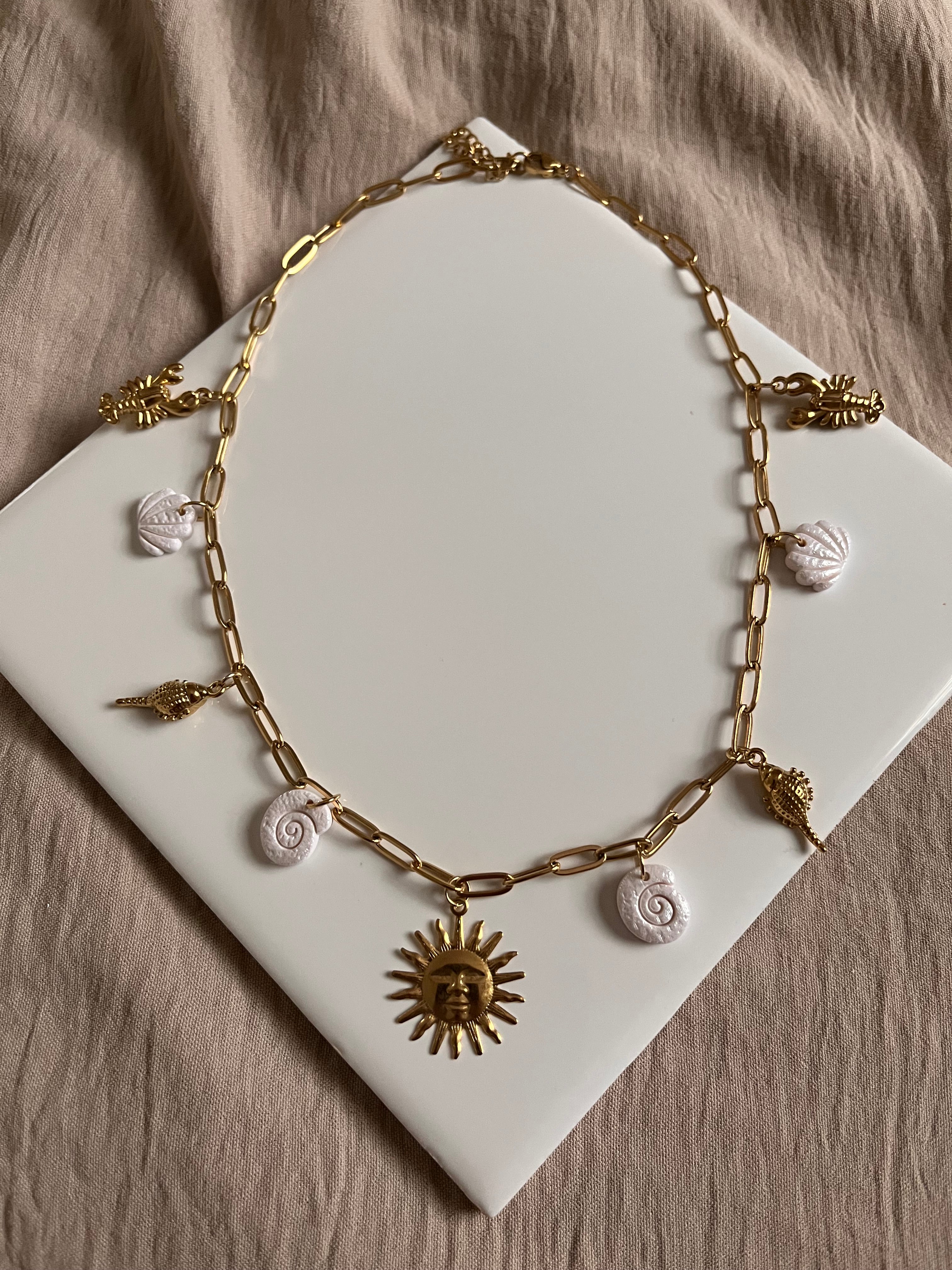 Summer Charm Paper Clip Necklace