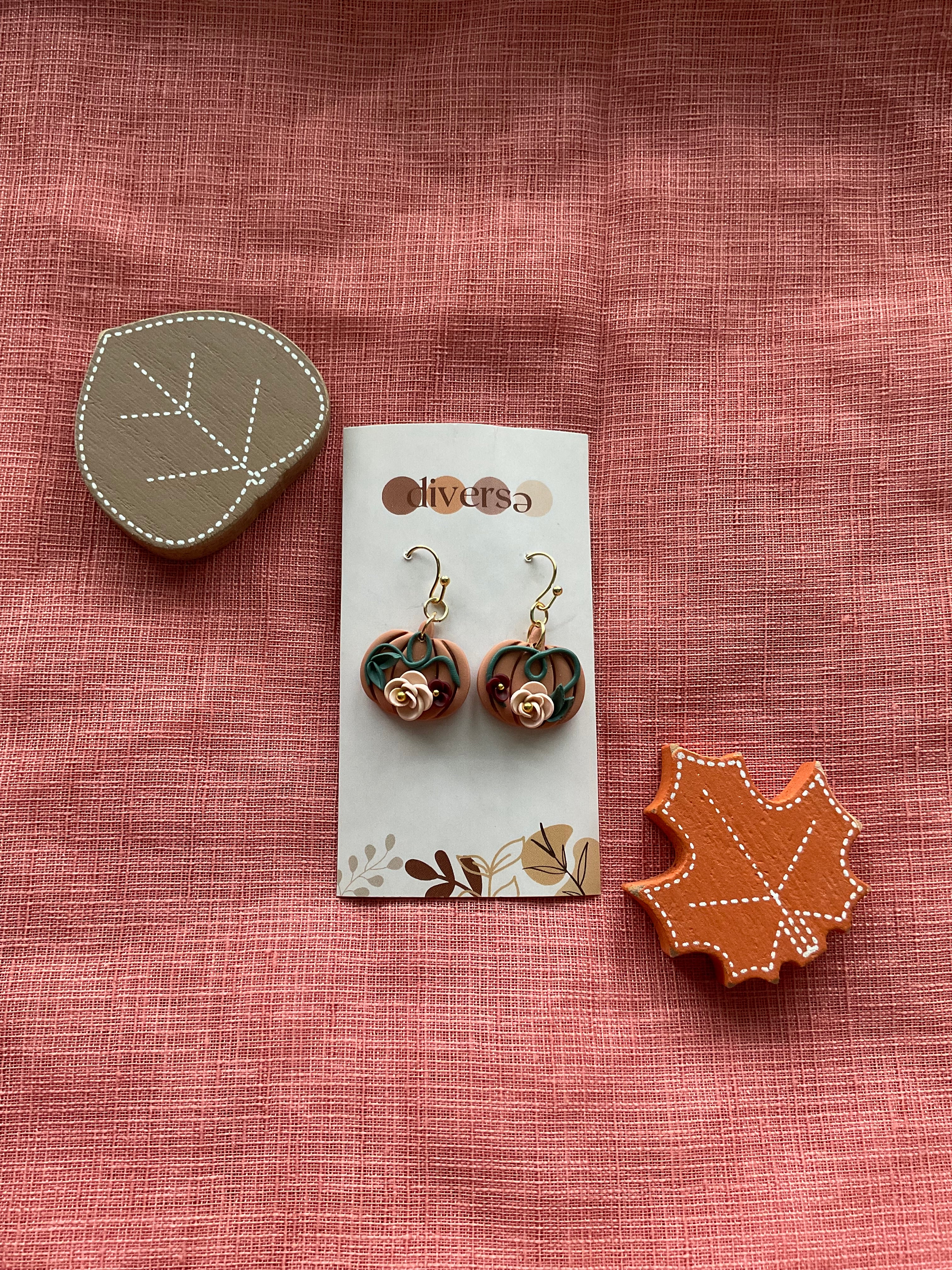 Floral Pumpkin Dangles