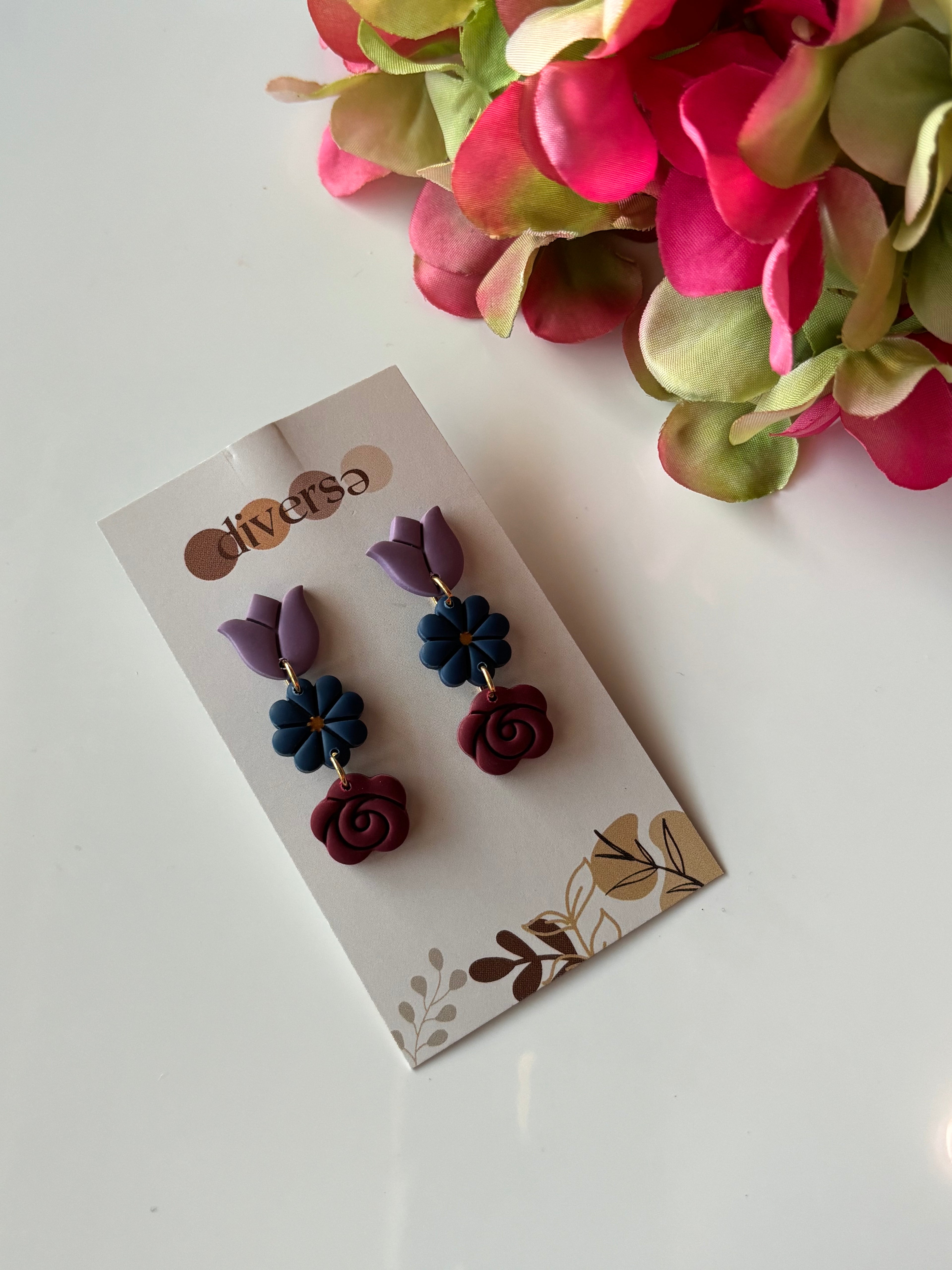 Dark Fantasy Trio Flower Dangles