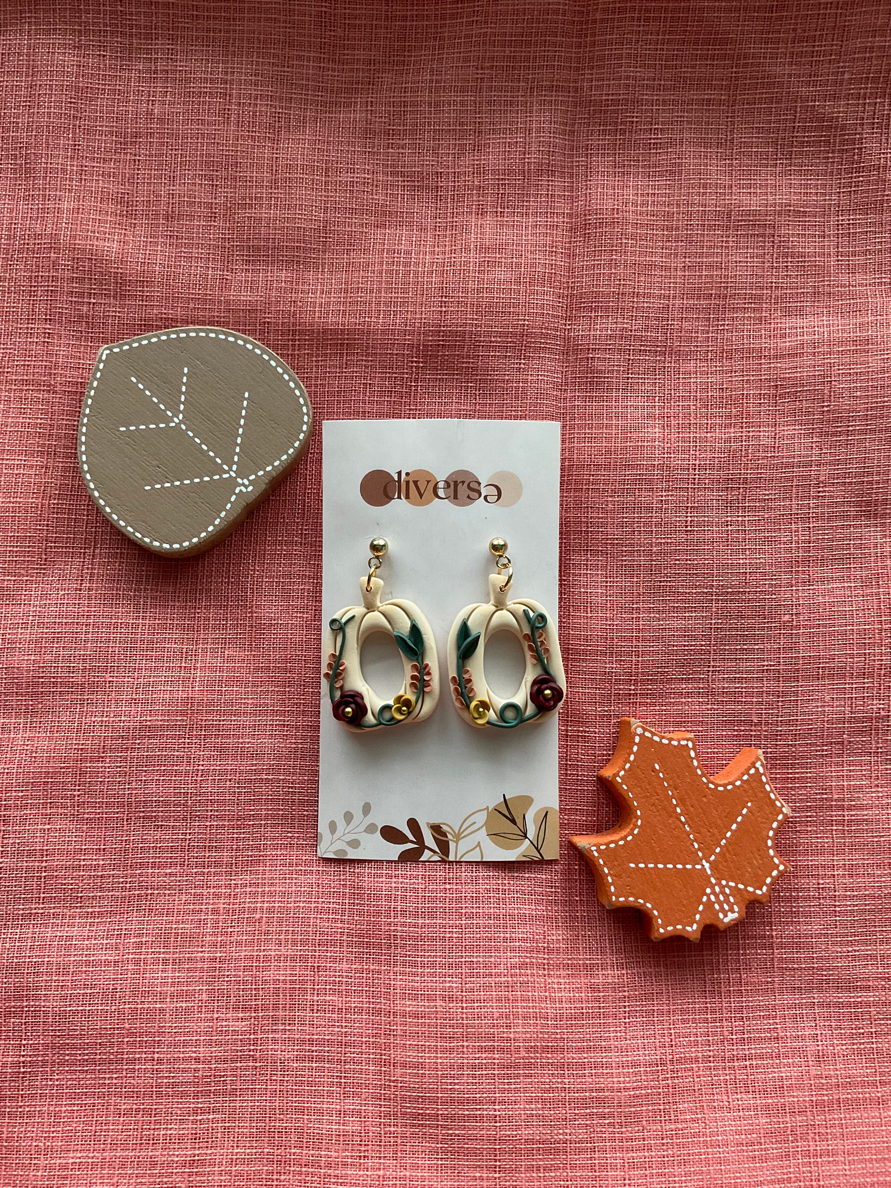 Floral Pumpkin Dangles